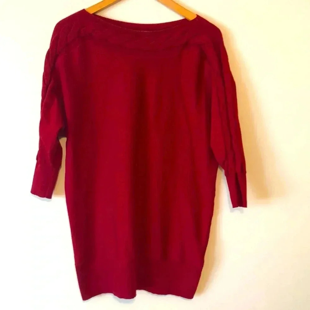 The Limited Tunic Boatneck Sweater with Knit Braided Detail Womens